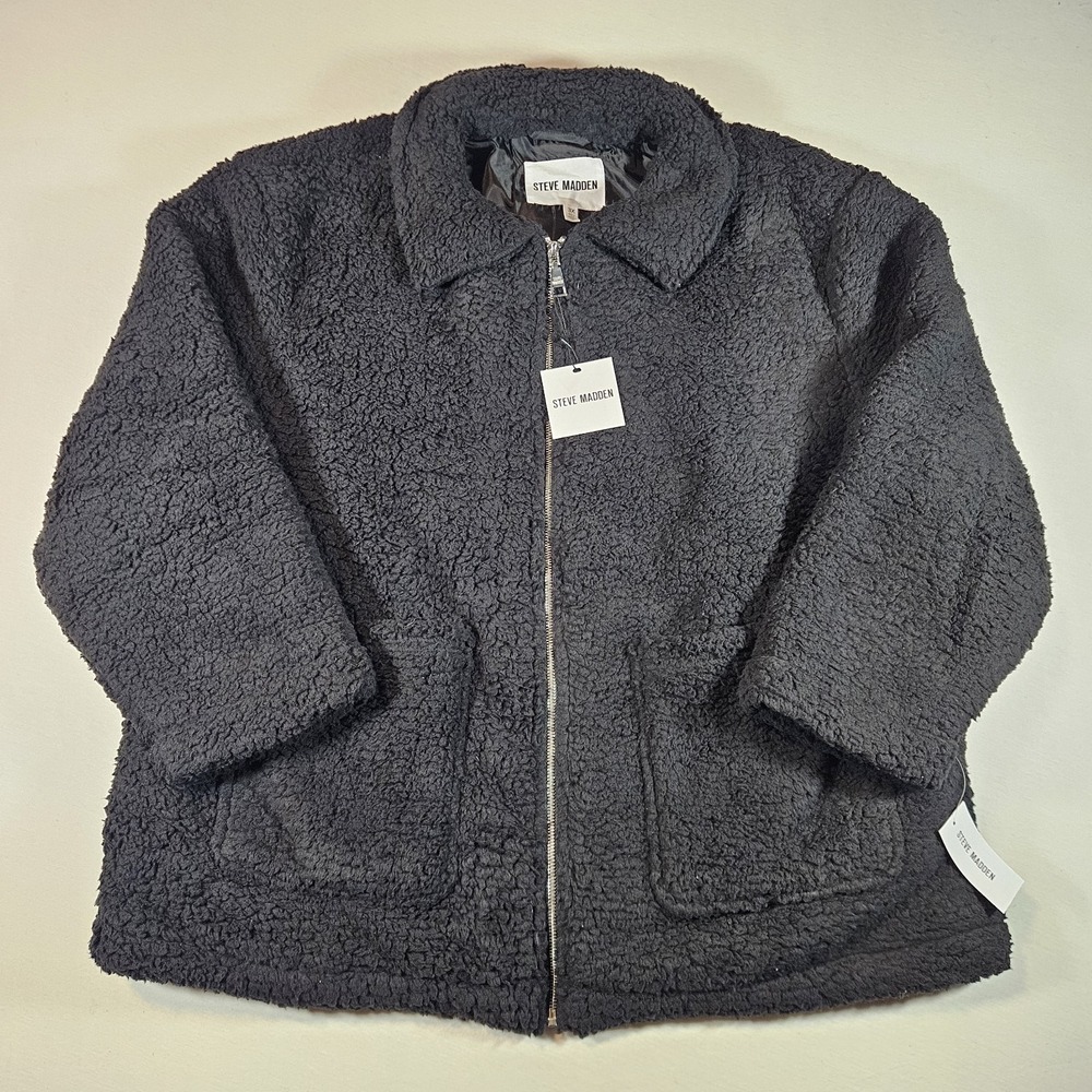 Steve Madden Fleece Sherpa Teddy Coat Jacket Womens Sz‎ 3X Super Soft Chic Y2K